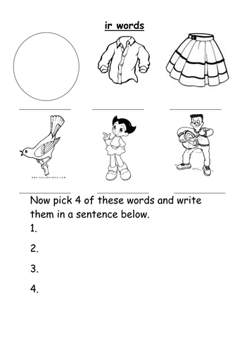 ir words worksheet