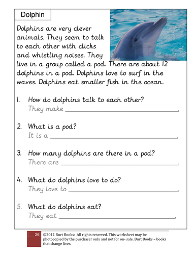Dolphin Comprehension Skills