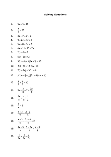 Solving Equations