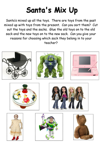 worksheets free cut-and-paste activity Resources kmed2020 Sorting Teaching Toy by Worksheet Santa's