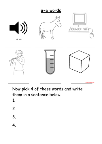 magic e u e words worksheet teaching resources