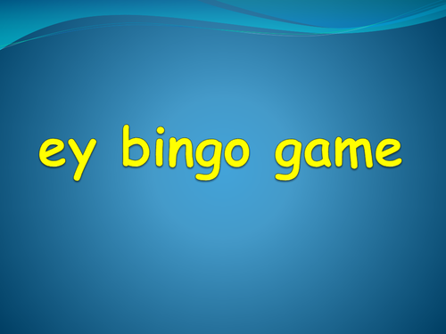 ey plenary bingo game