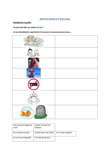 Invitations et excuses