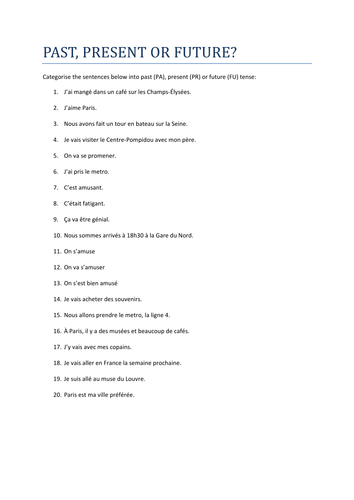 Past, present or future?