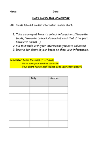 Data handling worksheets pdf image