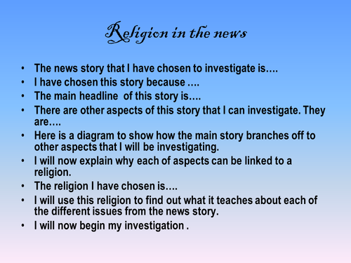 religious enquiry - religion in the news