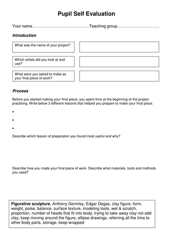 Figure Sculpture Scheme of Work