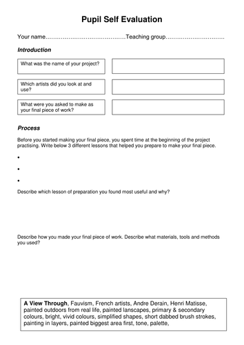 A View Through Scheme of Work