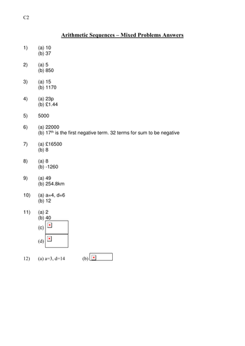 A level Maths: Arithmetic Sequences worksheet | Teaching Resources