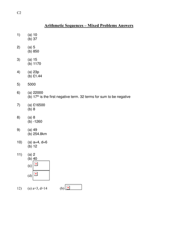 A level Maths: Arithmetic Sequences worksheet