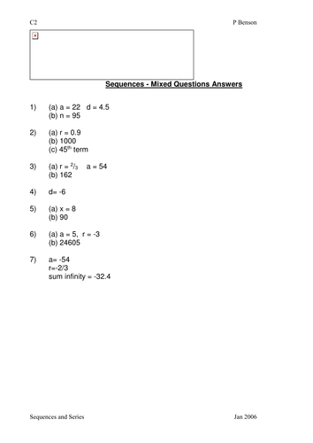 A level Maths: Geometric Sequences worksheet | Teaching Resources