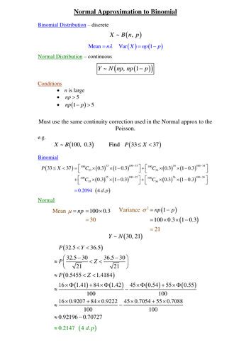 Normal Approximations