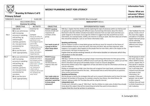 Information texts planning year 3 - Volcanoes | Teaching Resources