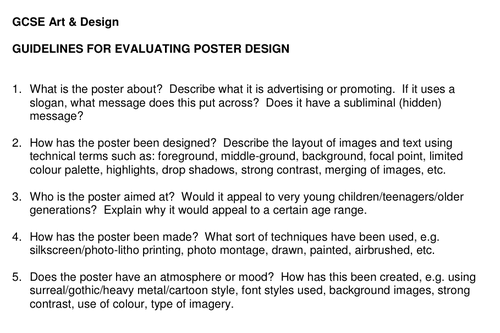 Guidelines for Evaluation Poster Design