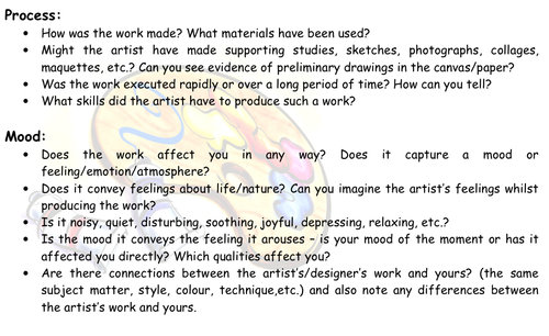 Analysing Artist' Work