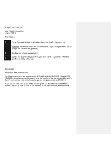 Exam markschemes: ocr modern world history B