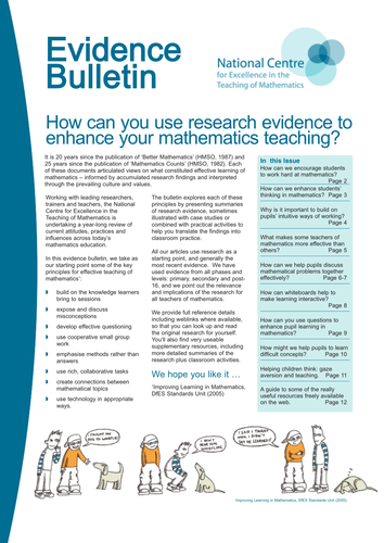 Research - using research evidence in maths