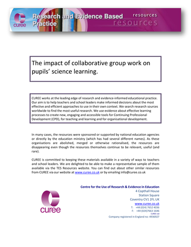 importance of group work in research