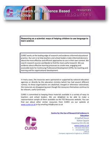 Research - reasoning as a scientist