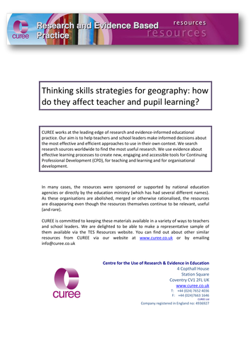 Research - thinking skills strategies