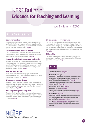 Research - the impact of teaching thinking