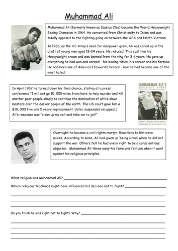 Muhammad Ali worksheet
