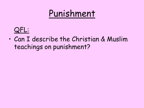Christianity & Islam - punishment