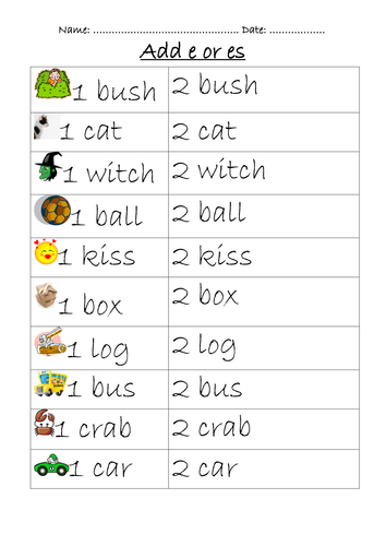 es s grade 1 worksheets and Plurals by gboorman  Teaching Resources worksheet