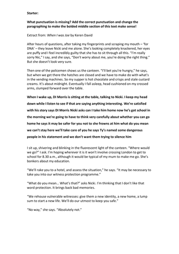 Using speech and dialogue in writing