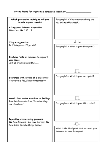 sheet speech planning ks2 persuasive by Writing speech BiltonStilton for persuasive frame