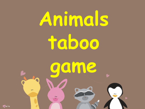 Animals taboo game