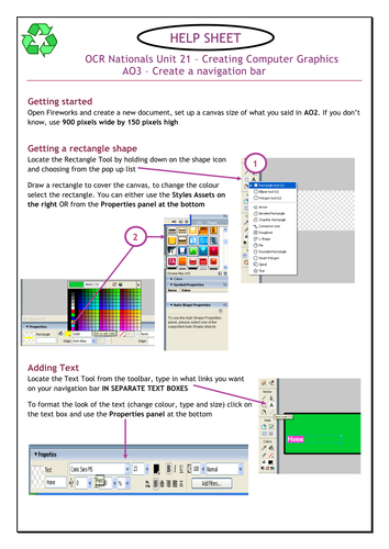 How to use Fireworks to create navigation bar