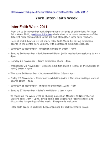 InterFaith Week 2011