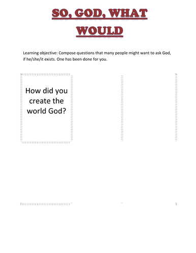 Composing philosophical questions for God