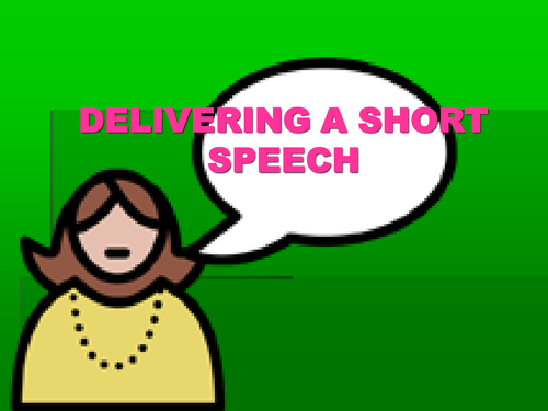 Delivering a short speech- with video link