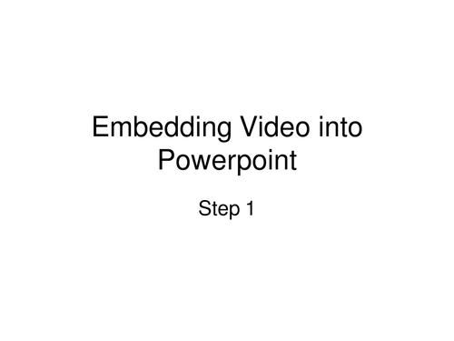 Embedding Video into PowerPoint