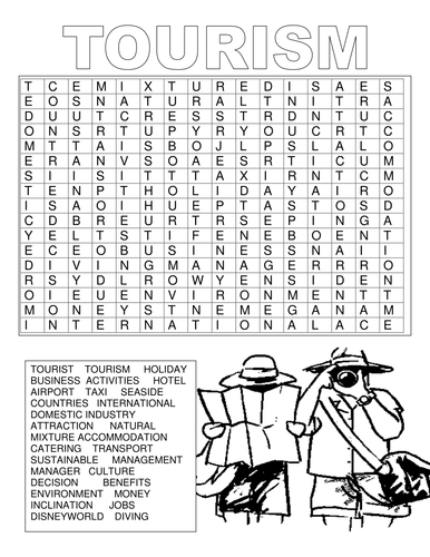 What makes a tourist? + word search on terminolgy