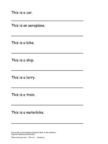 EAL worksheet - transport