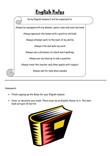 English lesson rules