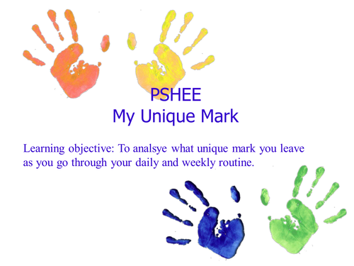 My unique mark PSHEE task
