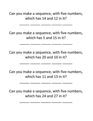 KS1 - Can you make a sequence?