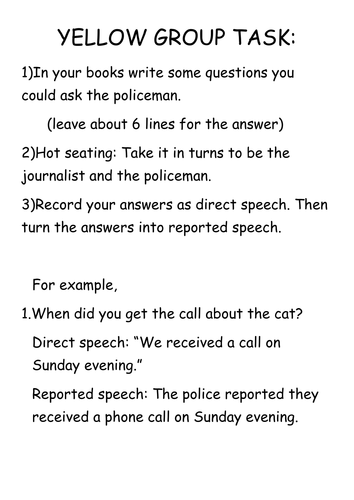 journalistic writing- hot seating