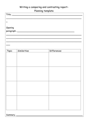 comparing and contrasting report