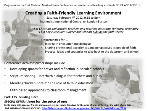 Christian and Muslim teachers conference in London