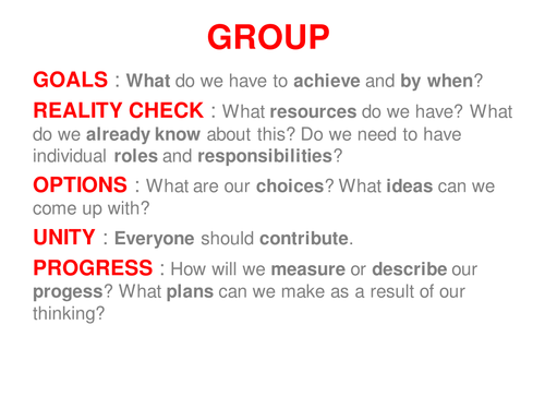 Scaffold for GROUP work
