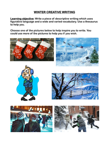 Winter creative writing task - using images