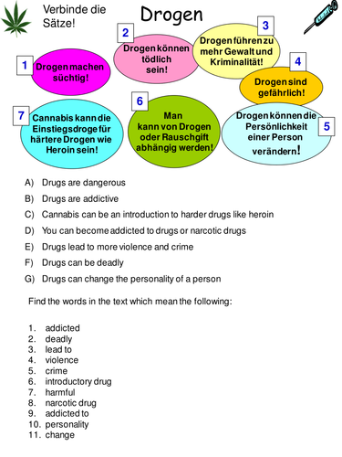 AQA GCSE - Drogen worksheets