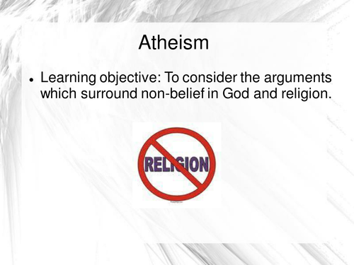 Questioning Religion: non belief in religion/God