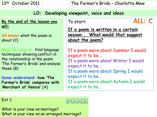 The Farmer's Bride by leandri lotter - Teaching Resources - Tes