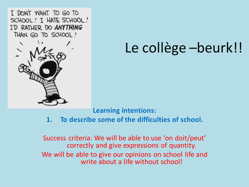 Le collège - beurk!